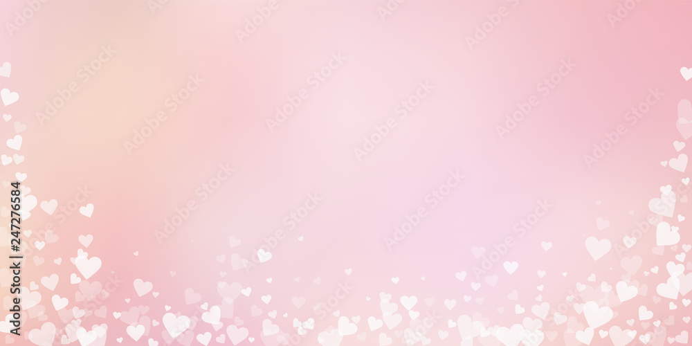 White heart love confettis. Valentine's day fallin White heart love confettis. Valentine's day fallin
