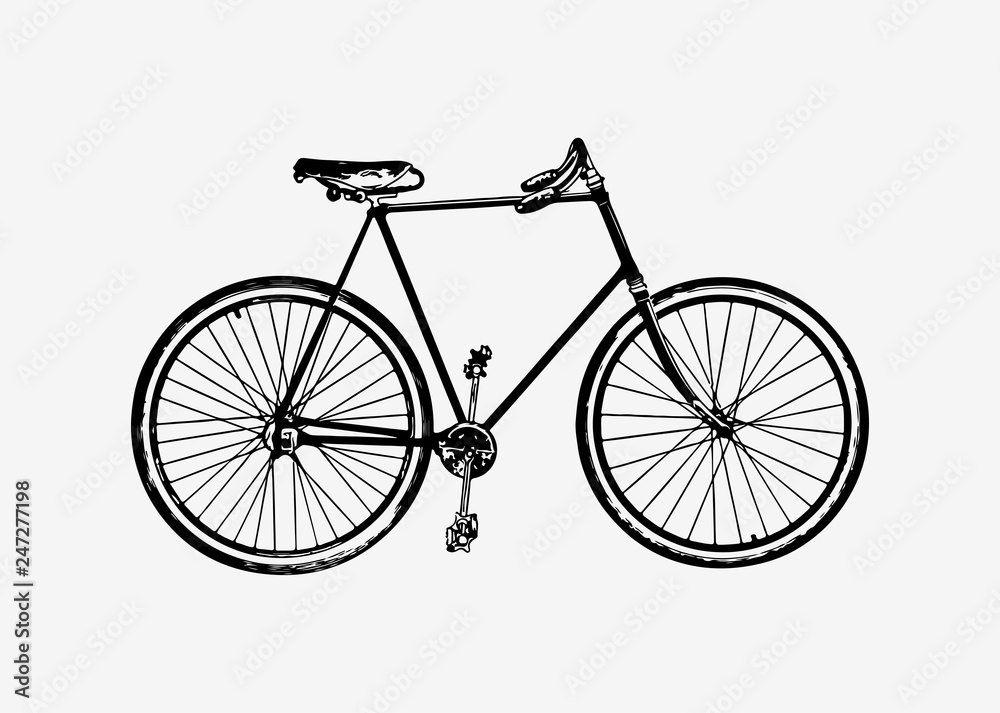 Fototapeta Ilustracja roweru w stylu vintage