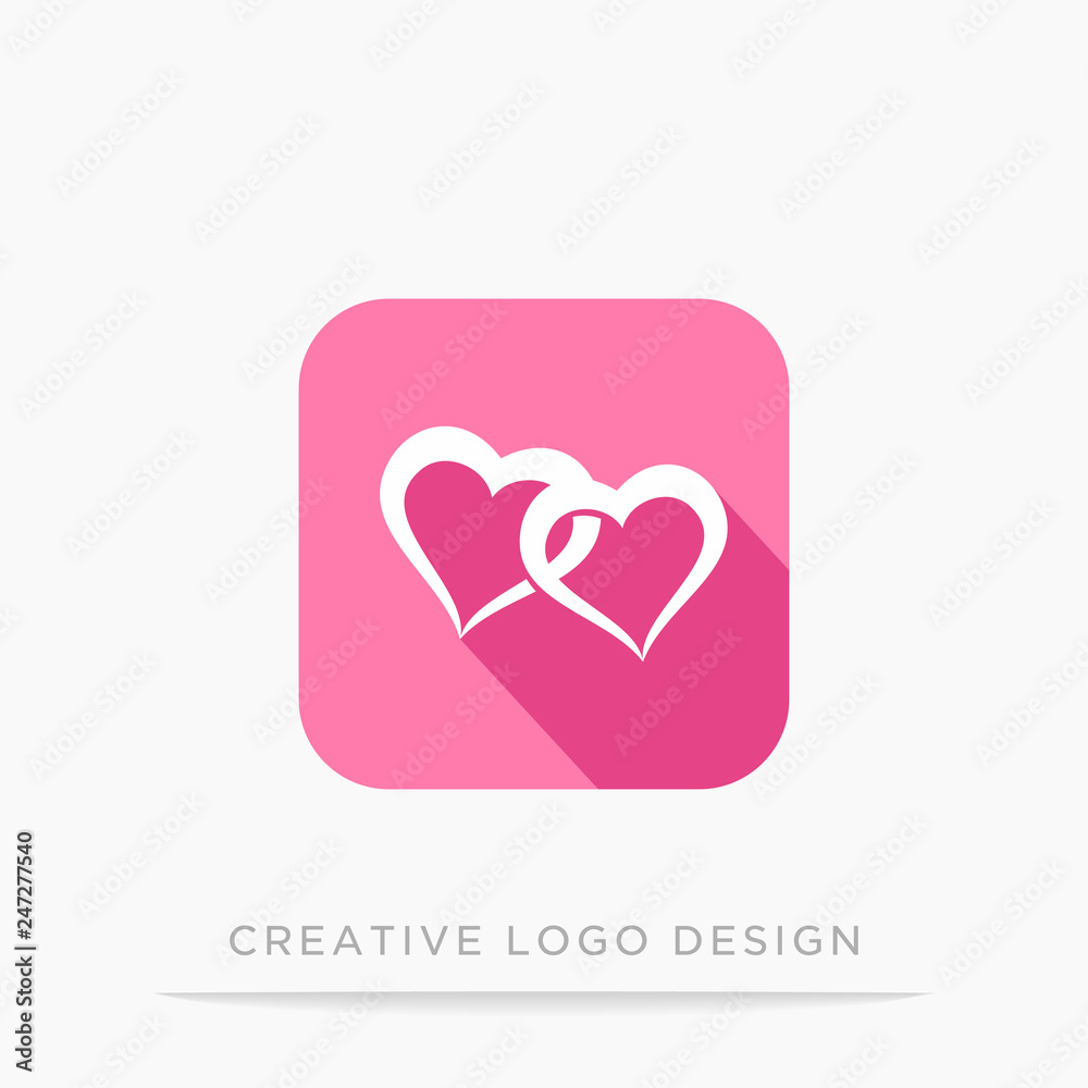 Obraz premium app Icon Template. Vector love pink color.