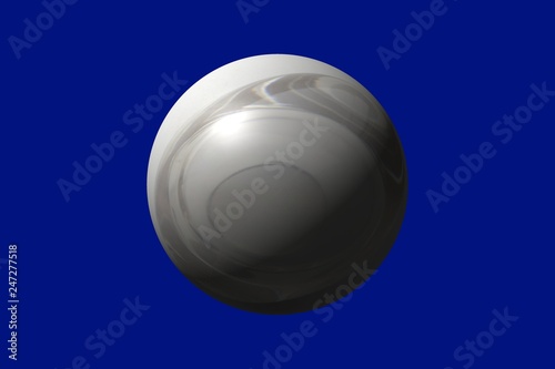 gray ball isolated on blue background