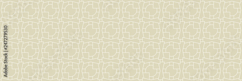 Geometric seamless pattern. White design on long olive green background