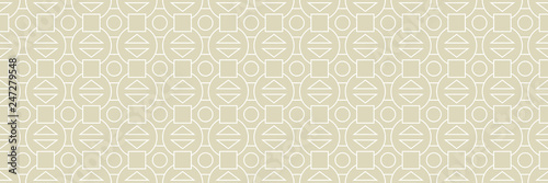 Geometric seamless white and olive green long background