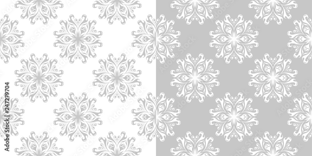 Floral gray seamless backdrops. Monochrome backgrounds compilation Floral gray seamless backdrops. Monochrome backgrounds compilation