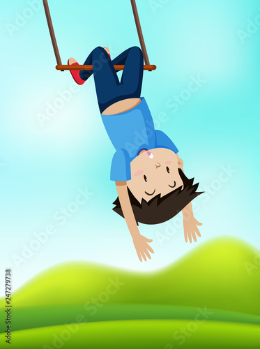 A boy on swing