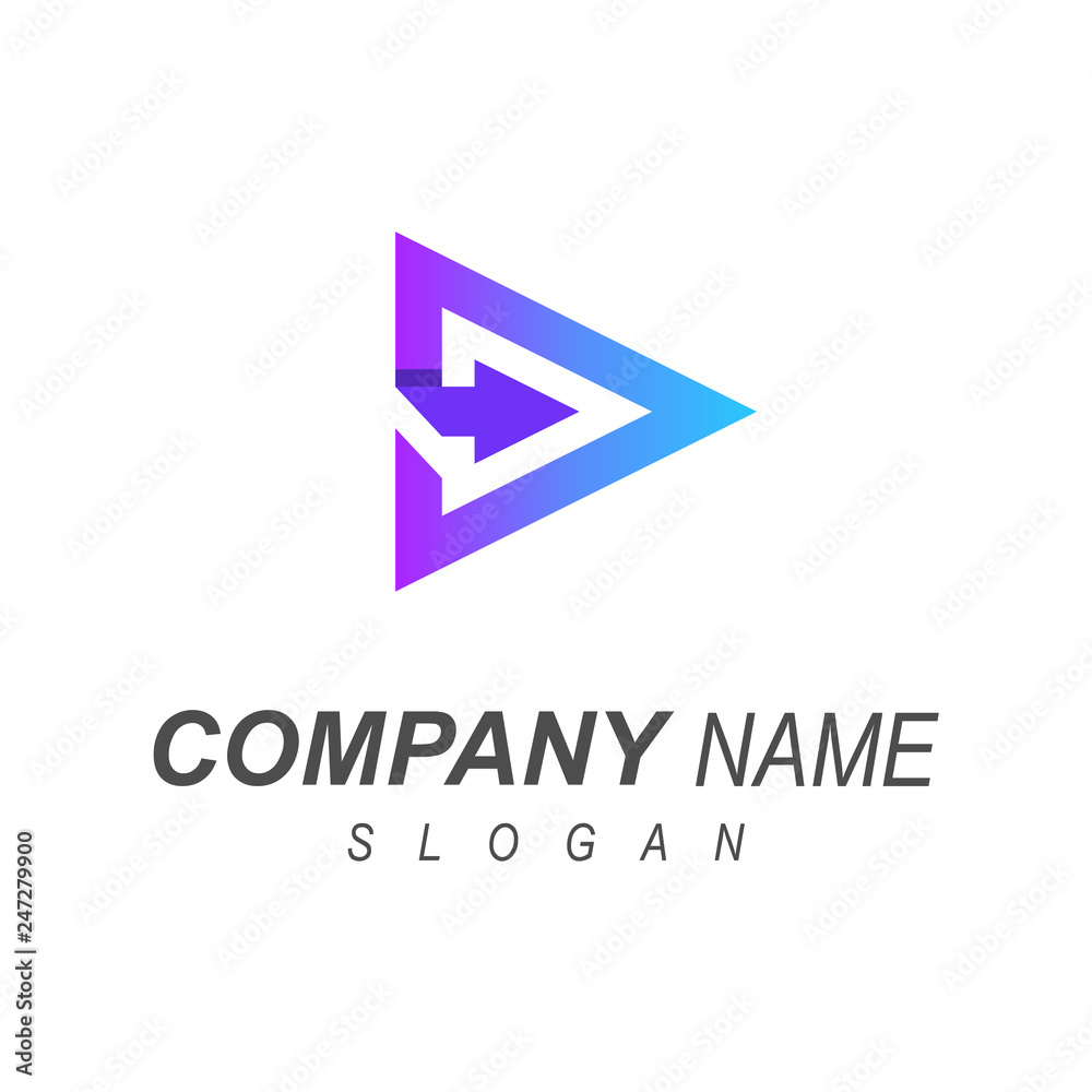 arrow in triangle shape logo template, next play logo, play button icon, media symbol arrow in triangle shape logo template, next play logo, play button icon, media symbol