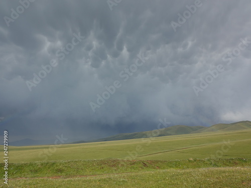 Thunderstorm in the mountains of Ile Alatau. Kazakhstan. photo