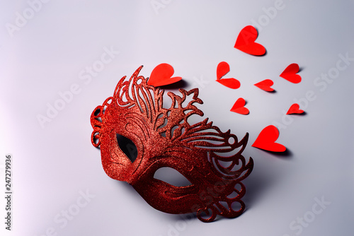 mask isolated on white background. valentines day