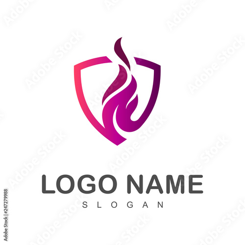fire shield logo template