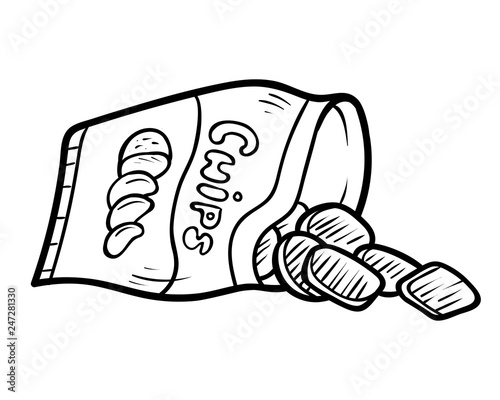 Coloring book, Chips bag