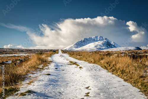 The Snowy Road to Errigal Mountain