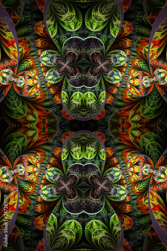 Unique abstract 3d computer generated artistic bright multicolored fractal patterns artwork © MoVille