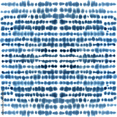 Seamless watercolor pattern with abstract shibori indigo blue design photo