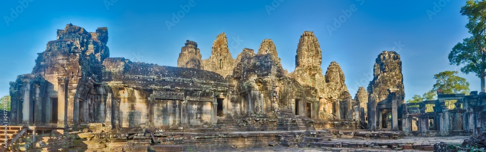 Naklejka premium Bayon temple in Angkor Thom. Siem Reap. Cambodia. Panorama