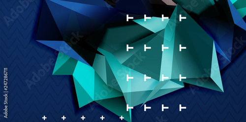 Fototapeta Naklejka Na Ścianę i Meble -  Color geometric abstract background, minimal abstraction design with mosaic style 3d shape