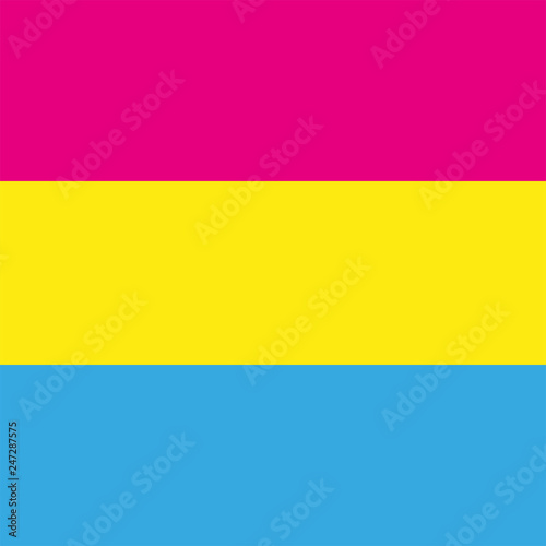 Pansexual movement lgbt symbol color flat flag. Sexual minorities  gays and lesbians