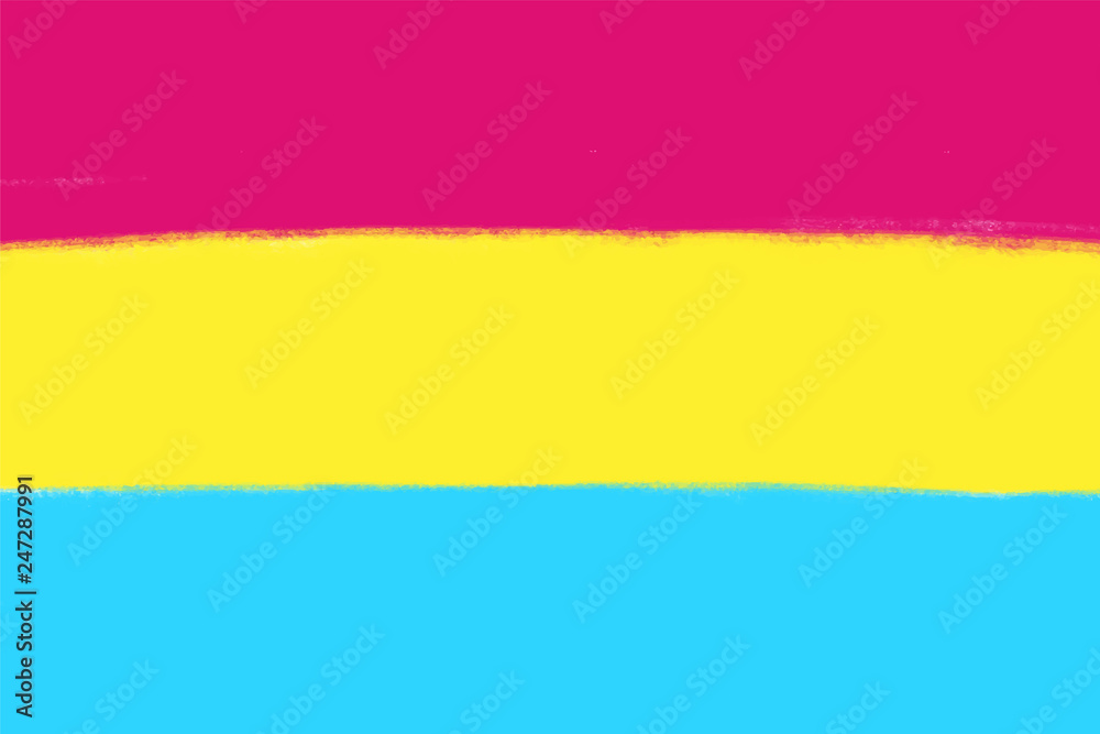 Obraz premium Pansexual movement lgbt symbol color flag. Sexual minorities, gays and lesbians