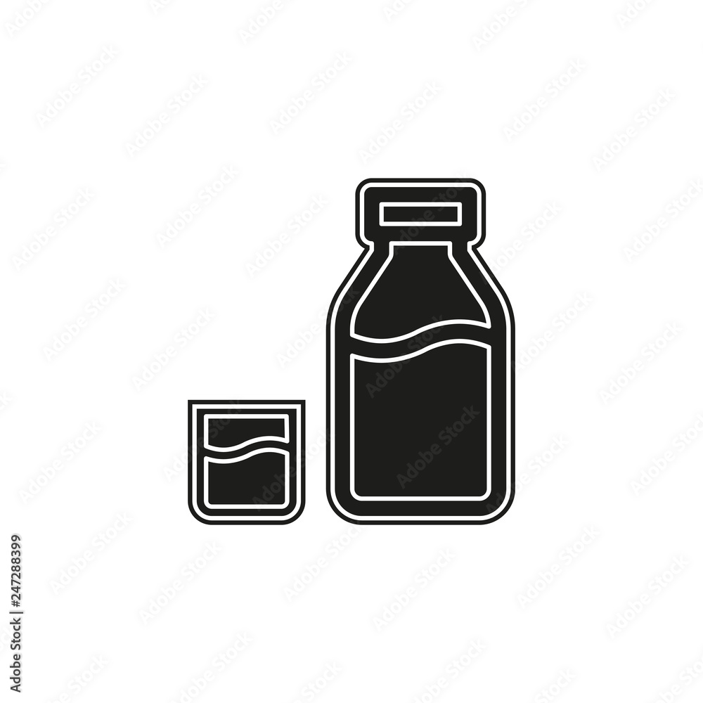 vector milk bottle and glass illustration