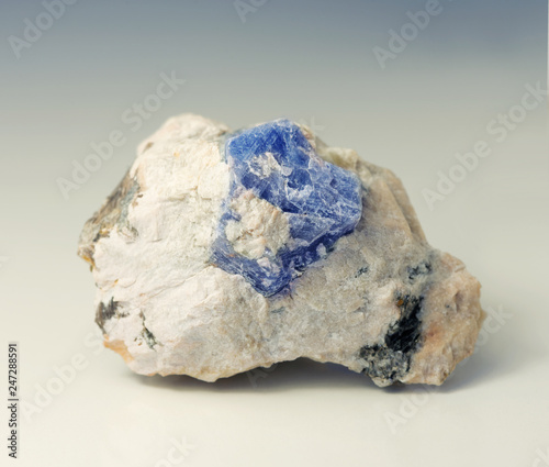Blue corundum Sapphire crystal