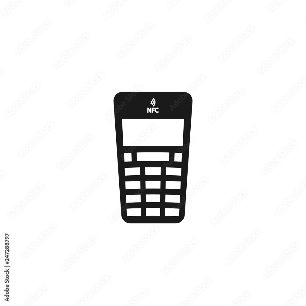 POS Credit Card Terminal Flat Icon On White Background Eps10 POS Credit Card Terminal Flat Icon On White Background Eps10