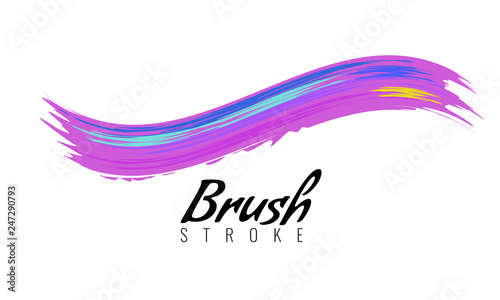 Watercolor brush stroke or acrylic paint smear. Art cover drawing theme symbol. Vector illustration.