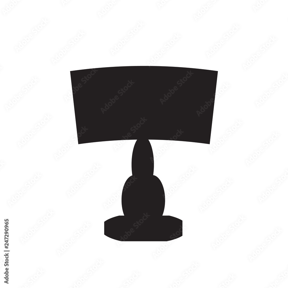 Table or desktop lamp for bedroom, office, living room isolated flat vector icon Table or desktop lamp for bedroom, office, living room isolated flat vector icon