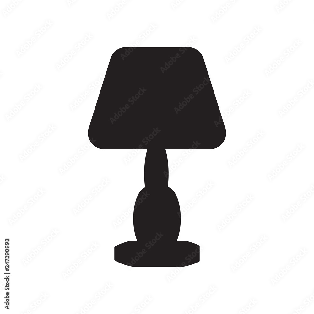 Table or desktop lamp for bedroom, office, living room isolated flat vector icon