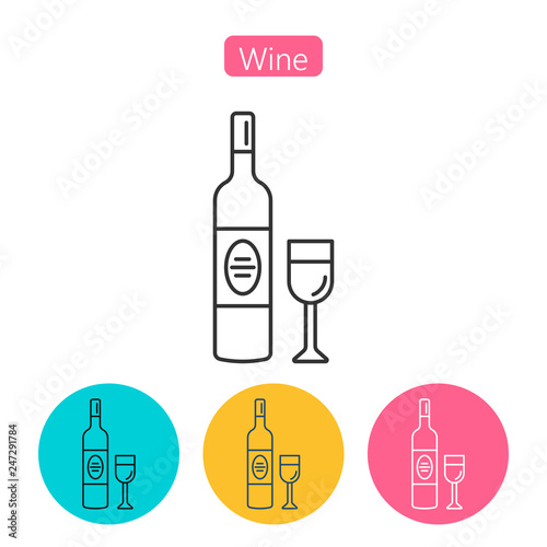 Wine Icon in line style
