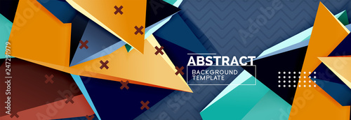 3d triangular shapes geometric background. Origami style pattern with triange shapes for decorative design. Poster design. Line design. Modern presentation template