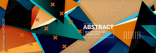 3d triangular shapes geometric background. Origami style pattern with triange shapes for decorative design. Poster design. Line design. Modern presentation template