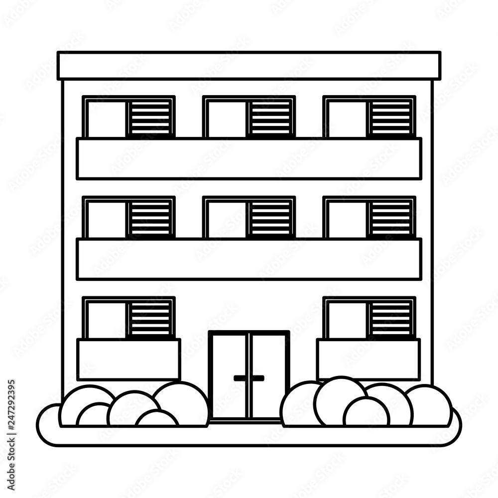 House in thin line style on white background