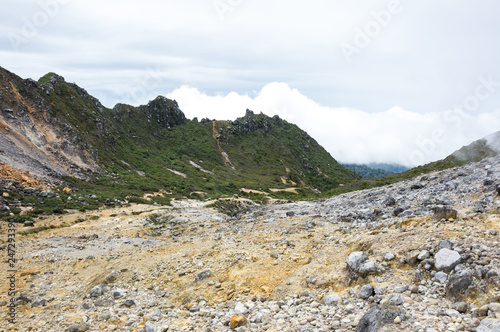 The crater of volcano Sibayak