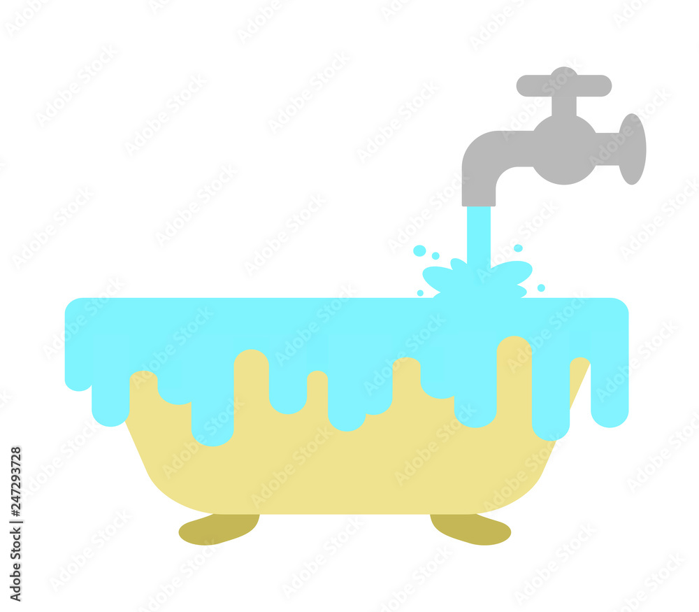 溢れる風呂水 Stock イラスト Adobe Stock