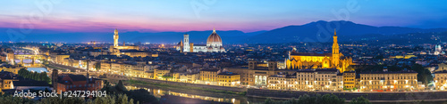 Florence Italy, sunset panorama city skyline