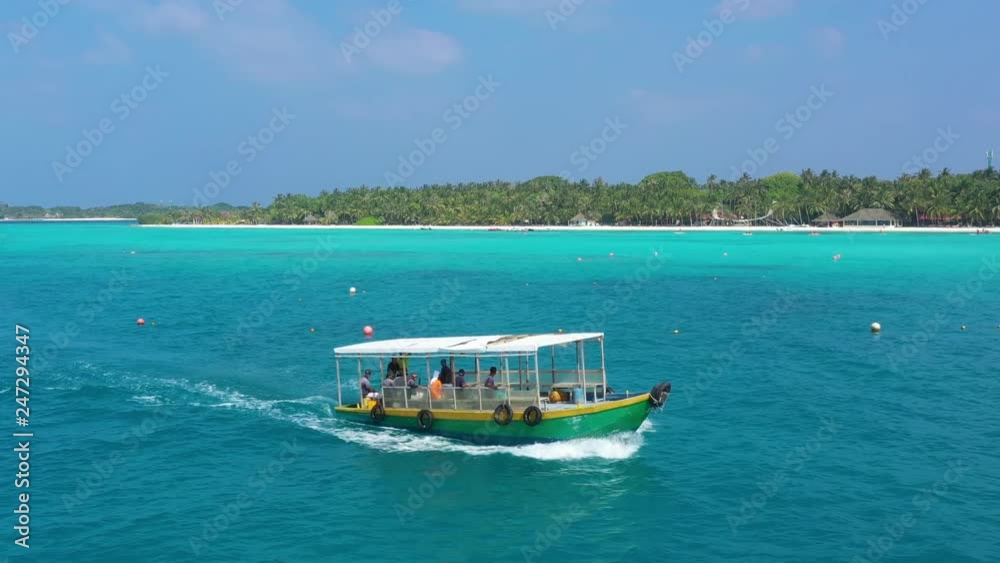 Aerial view of tropical island in the Maldives