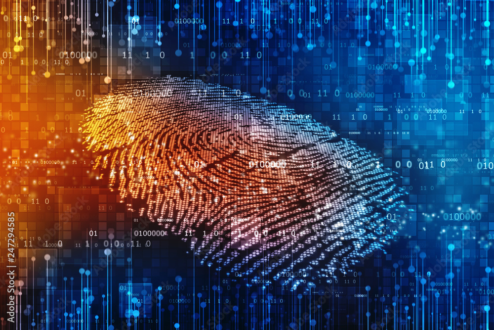 Fingerprint Scanning Identification System. Biometric Authorization and