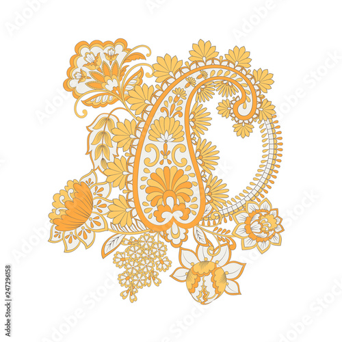 Paisley Floral oriental ethnic Pattern. Vector Arabic Ornament