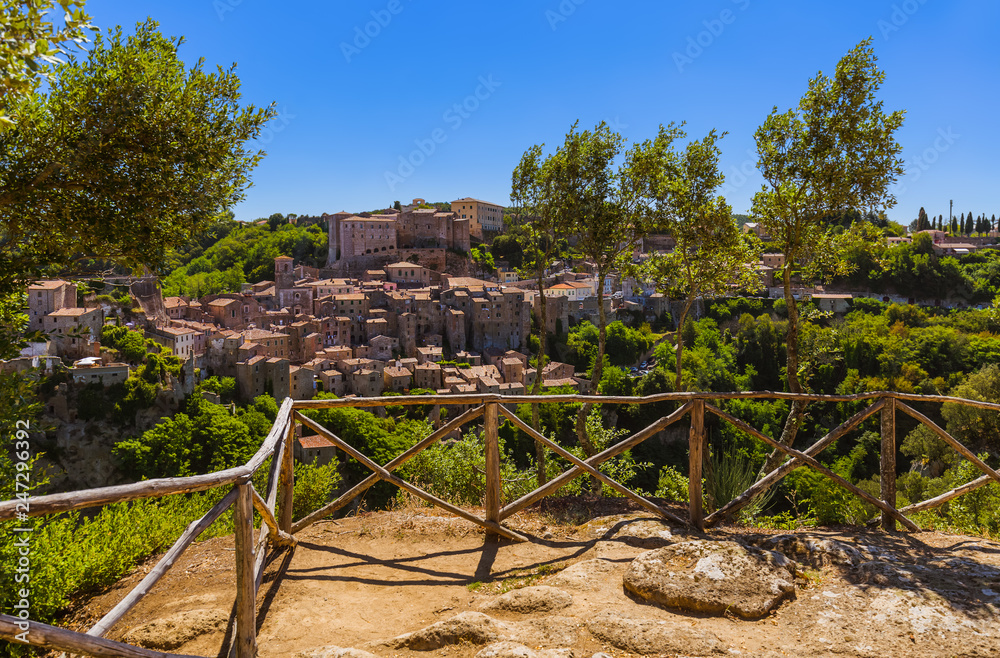 Sorano medieval town in Tuscany Italy