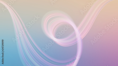 Horizontal abstract color background with blurred flow effect. Wallpaper template is soft pink, blue and beige gradient. Vector illustration.