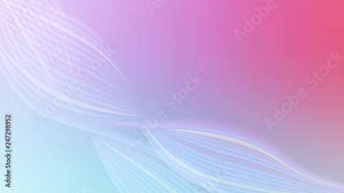 Horizontal abstract color background with blurred flow effect. Wallpaper template is soft pink to light blue gradient. Vector illustration.