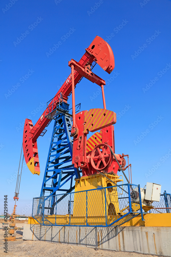 pumping unit under blue sky