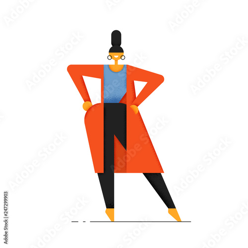 Woman in suit. International Women's Day. Yoga. Spor.