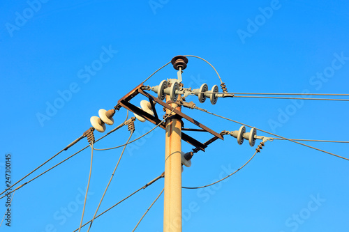 Telegraph poles and porcelain photo