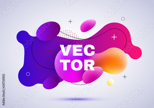 Modern 3d abstract gradient shapes composition. Dynamic Fluid design banner for poster. Abstract vector background.