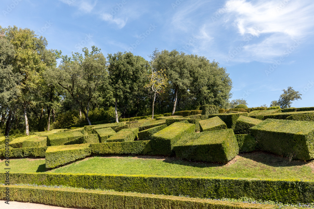   Topiary in the gardens of the Jardins de Marqueyssac in the Dordogne region of France
