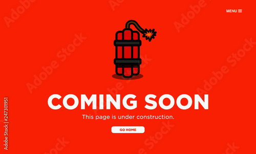 Coming Soon Page Design With Bomb Illustration 