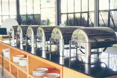 Lunch counter at modern pub...