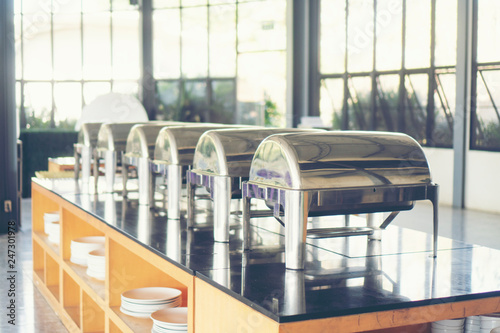 Lunch counter at modern pub...