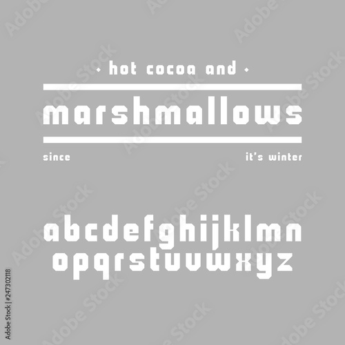 Cute chubby sans serif font. Geometric typeface with latin alphabet in lower case