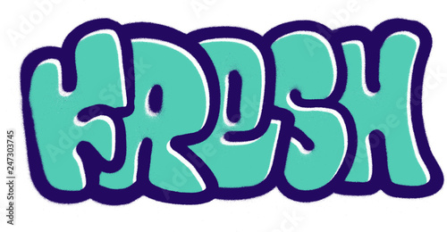 graffiti fresh bubble fonts sprayed in purple blue