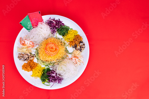 Serving of Yee Sang or Yusheng believed to bring luck
